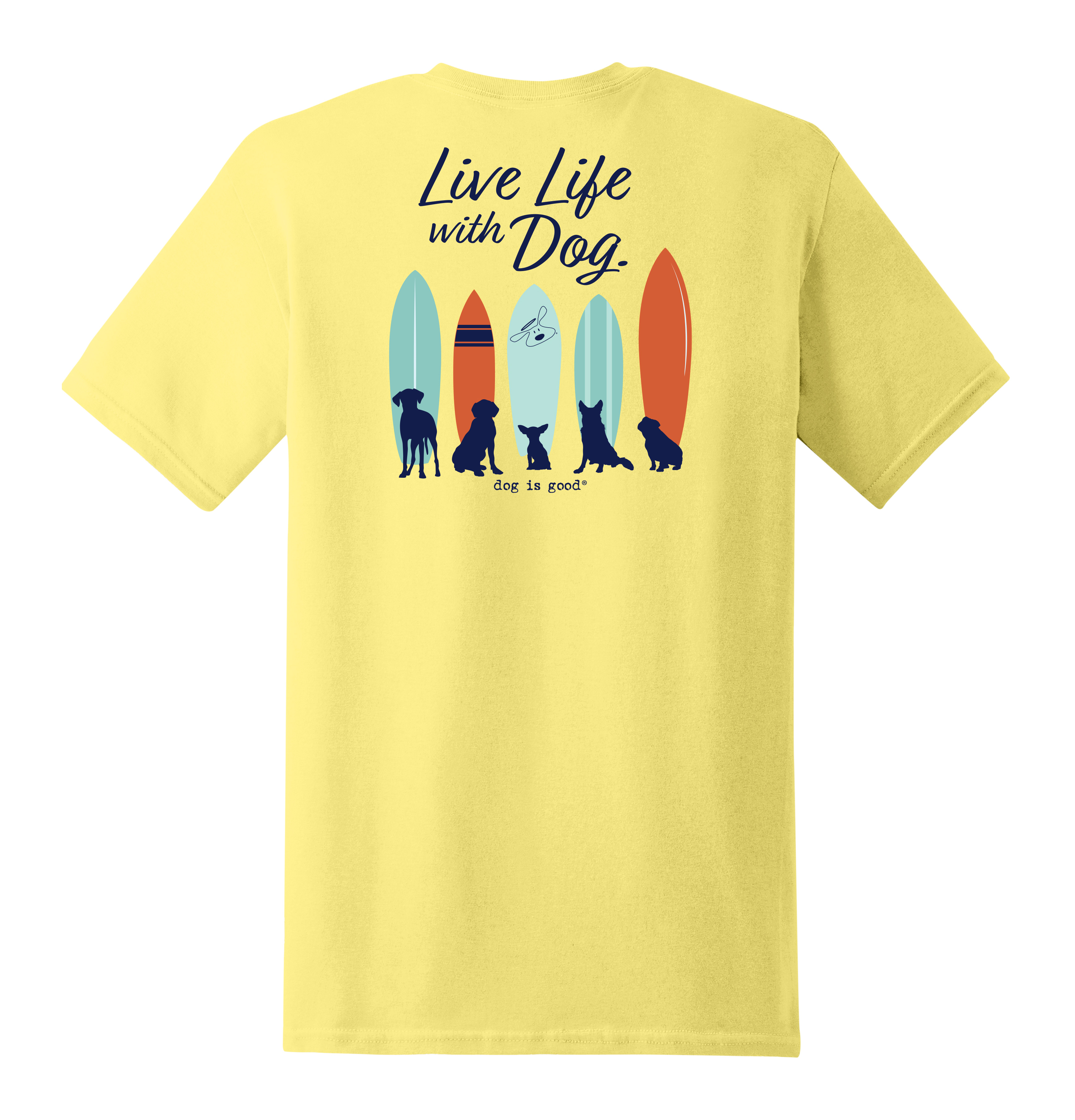 Dog is Good Ｔシャツ ライフウィズドッグ サーフ イエロー