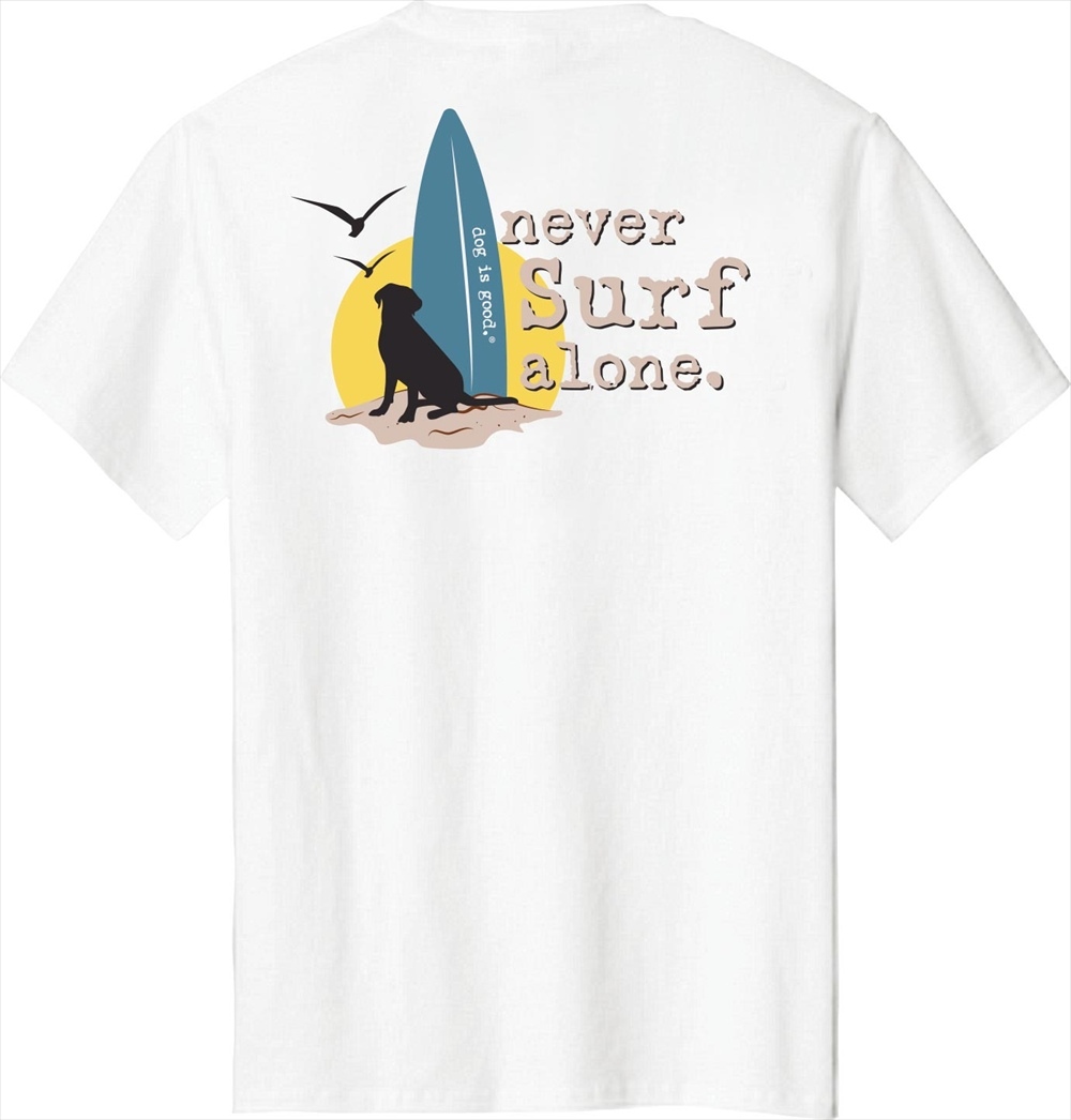 Dog is Good　Ｔシャツ　ネヴァーサーフアローン　ホワイト
