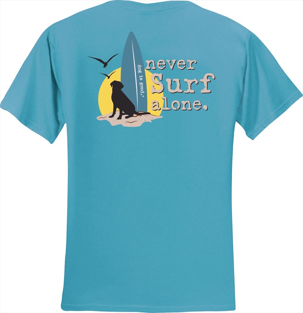 Dog is Good　Ｔシャツ　ネヴァーサーフアローン　スカイブルー