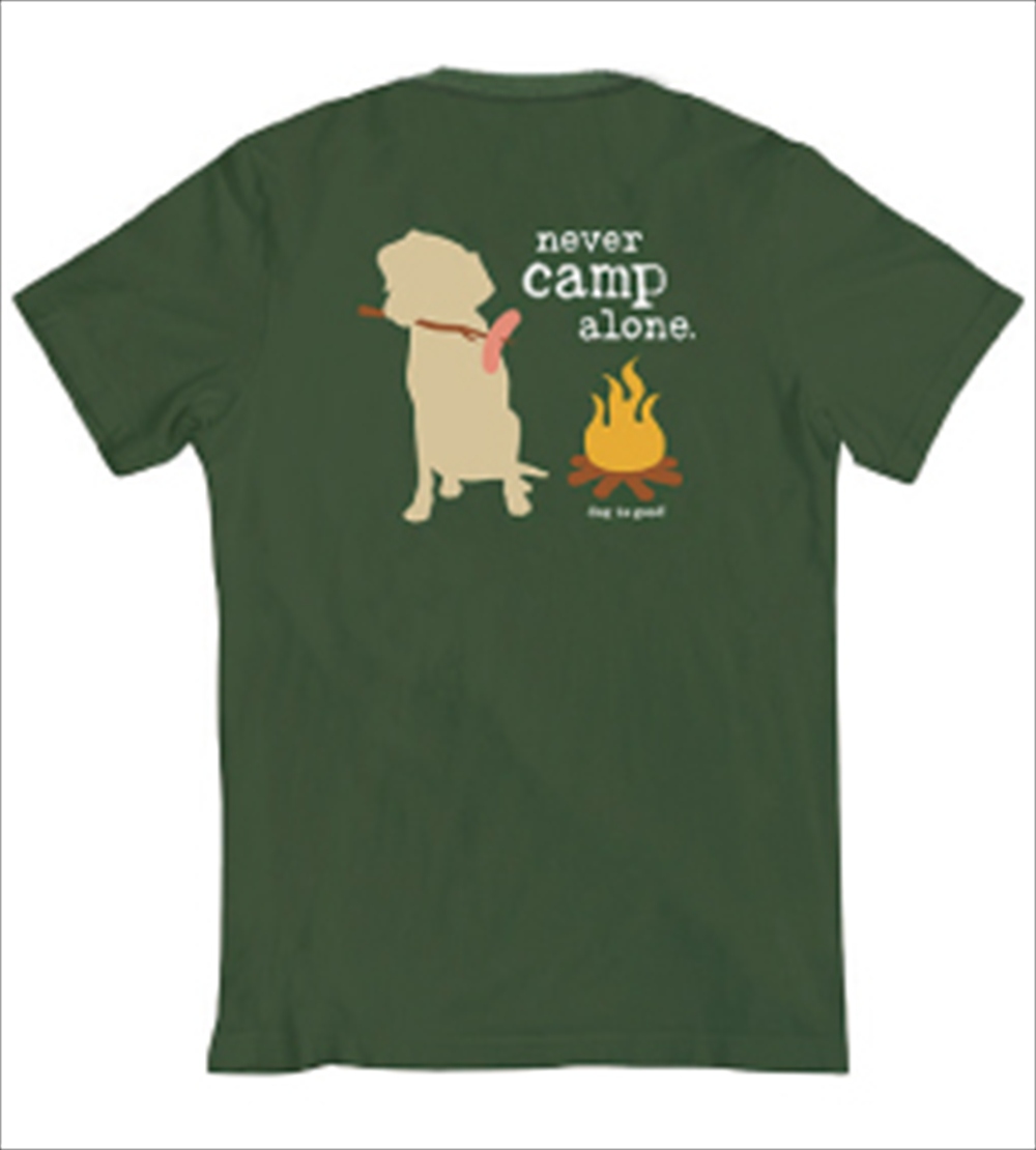 Dog is Good　Ｔシャツ　ネヴァーキャンプアローン　グリーン