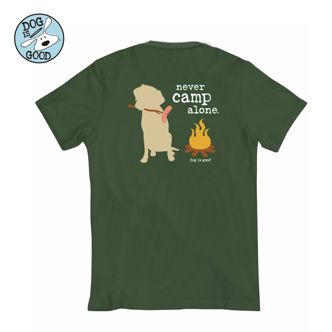 Dog is Good Ｔシャツ ネヴァーキャンプアローン グリーン