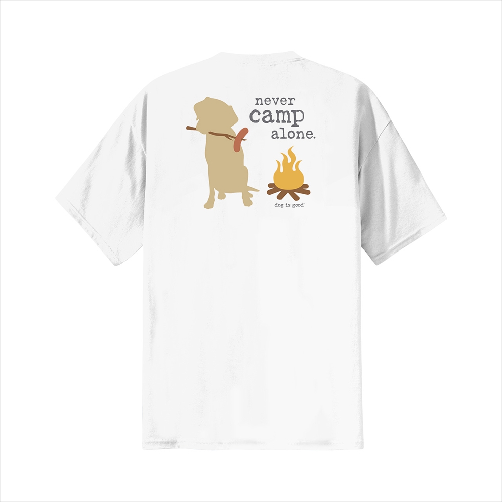 Dog is Good　Ｔシャツ　ネヴァーキャンプアローン　ホワイト
