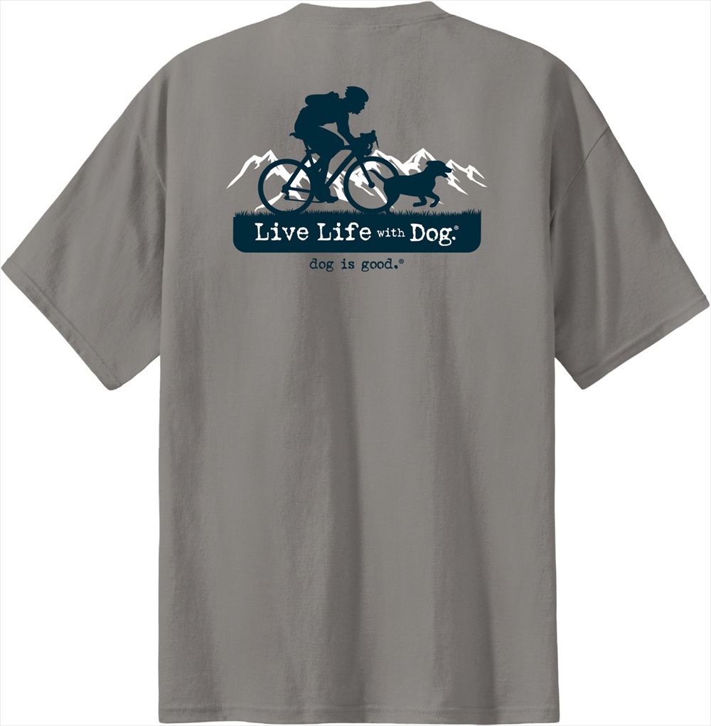 Dog is Good　Ｔシャツ　ライフウィズドッグ　サイクル　グレー