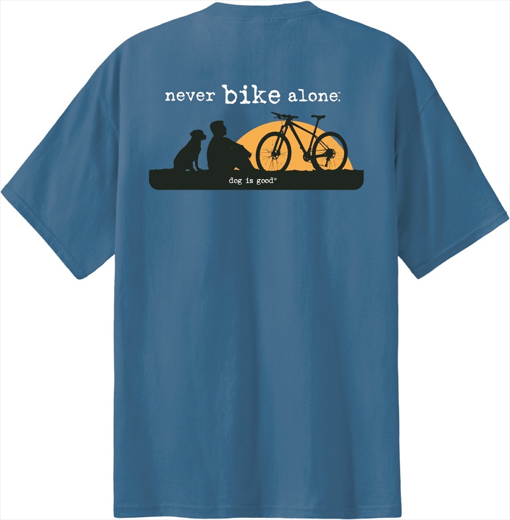 Dog is Good　Ｔシャツ　ネヴァーバイクアローン　ブルー