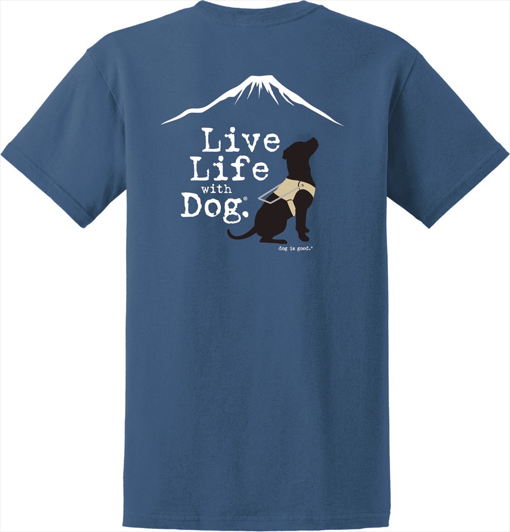 Dog is Good　Ｔシャツ　ライフウィズドッグ　ガイドドッグ　ブルー