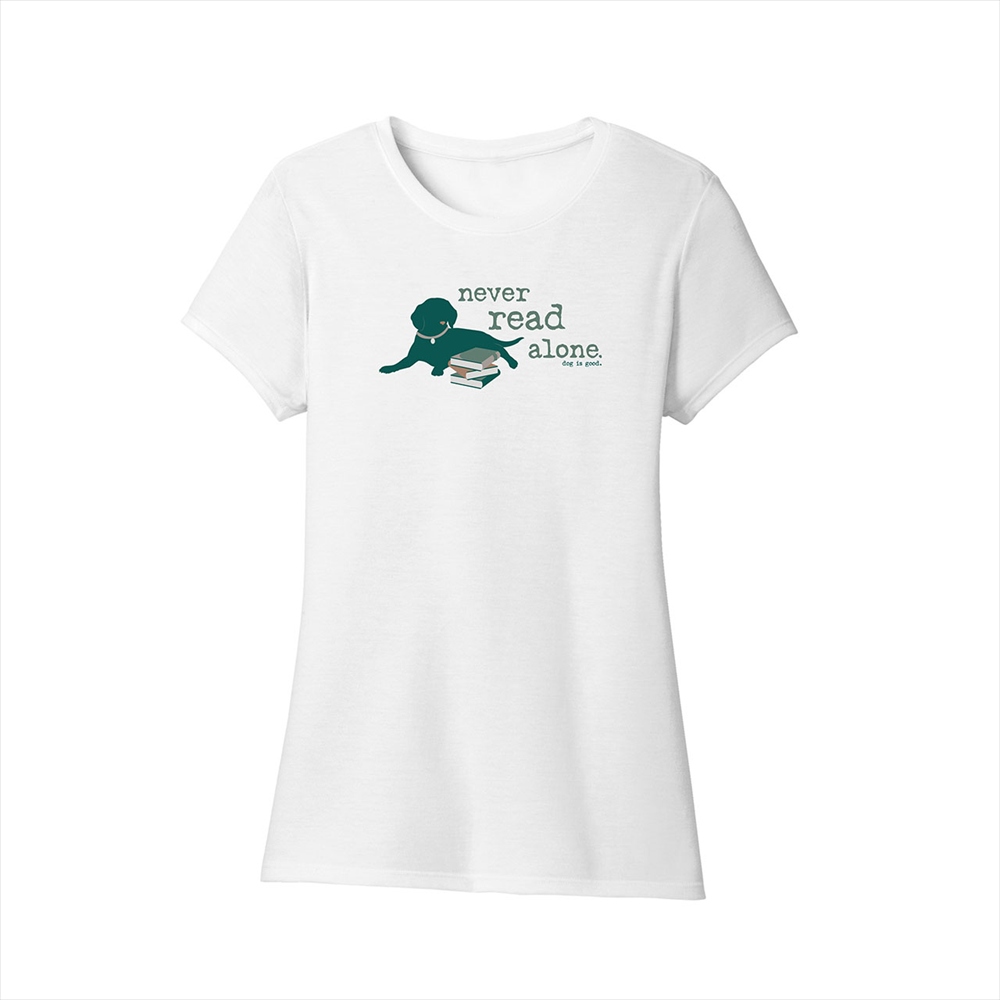 Dog is Good　ウィメンズＴシャツ　ネヴァーリードアローン　ホワイト