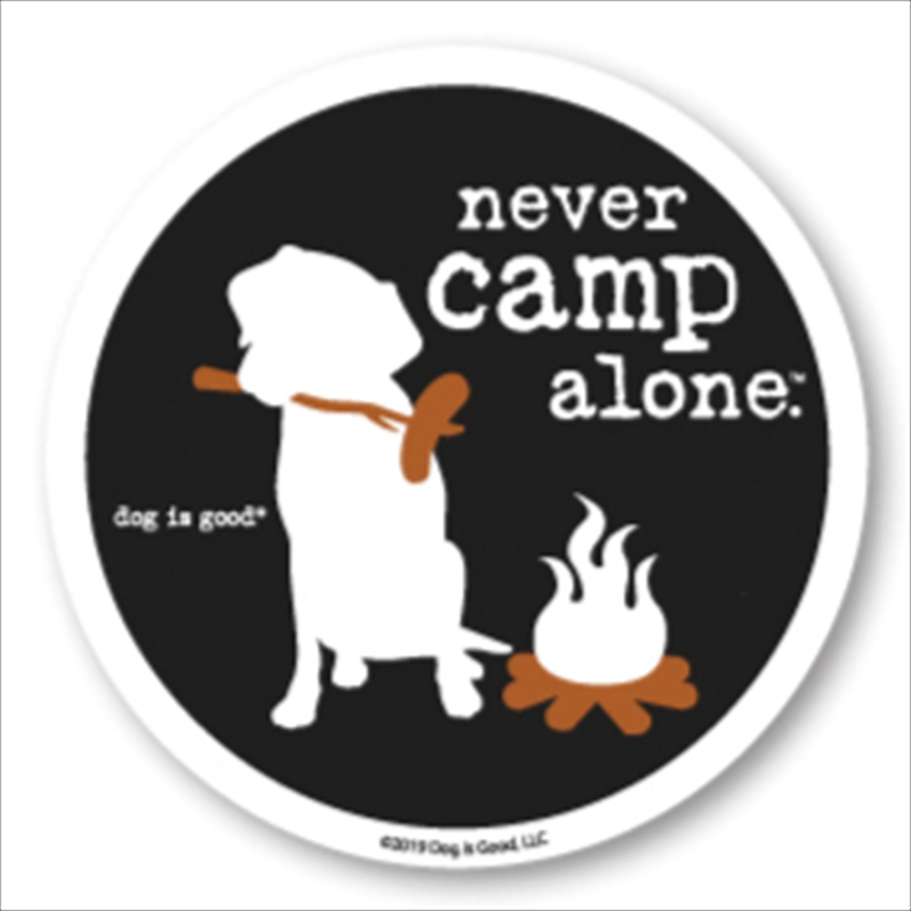 Dog is Good ステッカー ネヴァーキャンプアローン