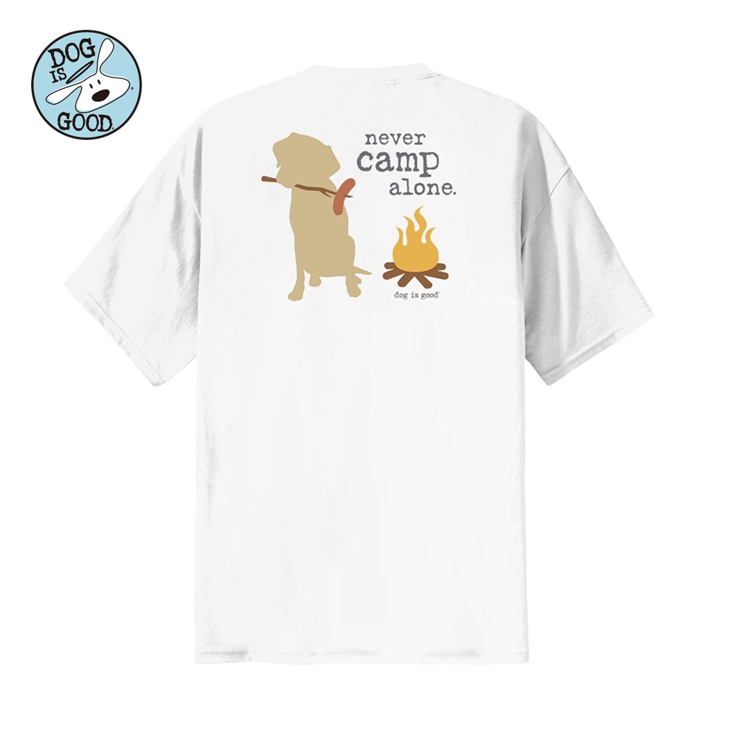 Dog is Good Ｔシャツ ネヴァーキャンプアローン ホワイト