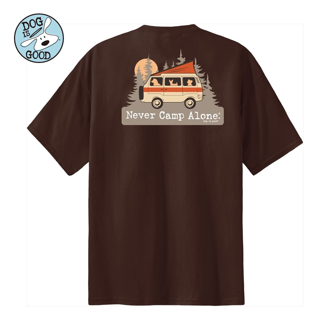 Dog is Good Ｔシャツ ネヴァーキャンプアローン ブラウン