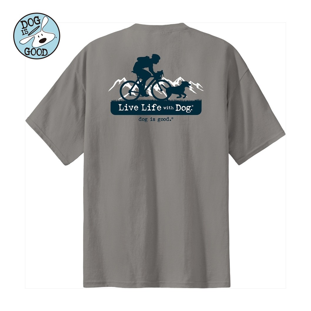 Dog is Good Ｔシャツ ライフウィズドッグ サイクル グレー