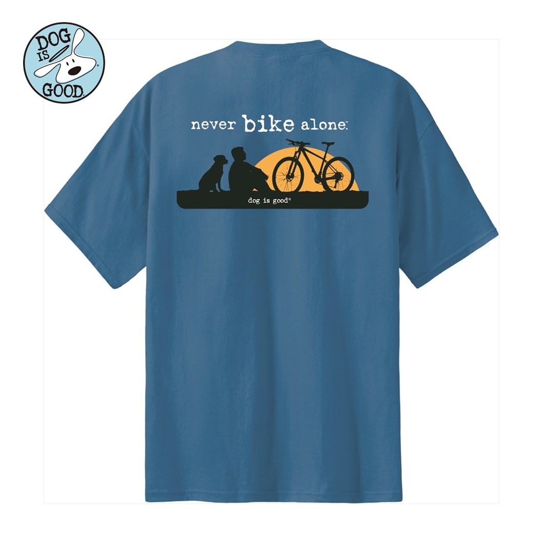 Dog is Good Ｔシャツ ネヴァーバイクアローン ブルー