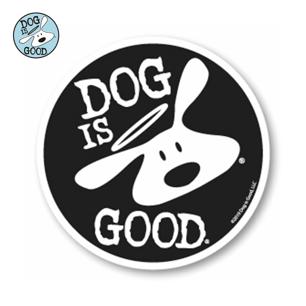 Dog is Good カーマグネット ロゴ ブラック/ホワイト