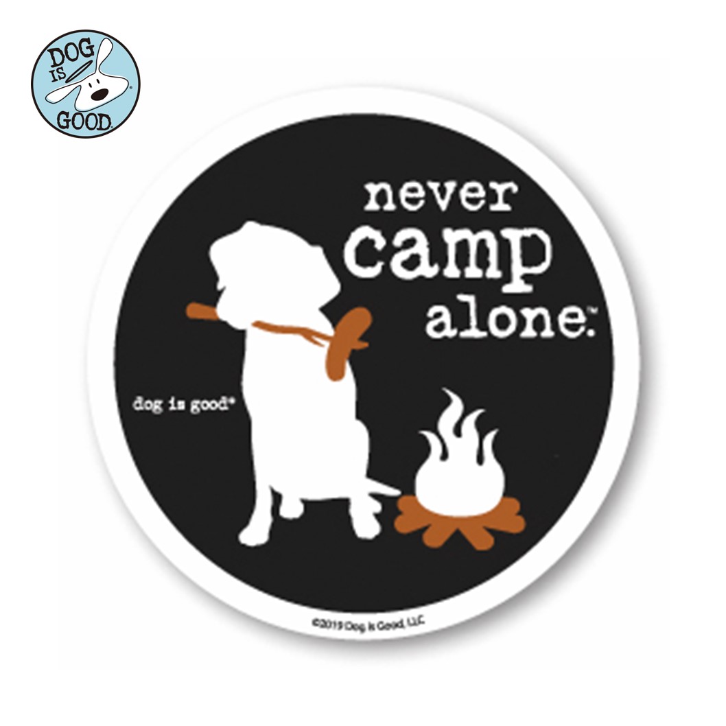 Dog is Good ステッカー ネヴァーキャンプアローン