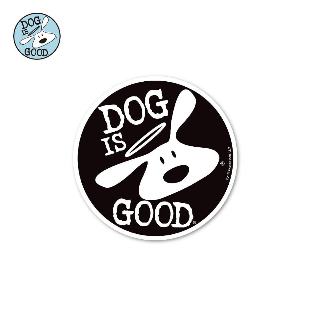 Dog is Good カーマグネット ロゴ ブラック/ホワイト