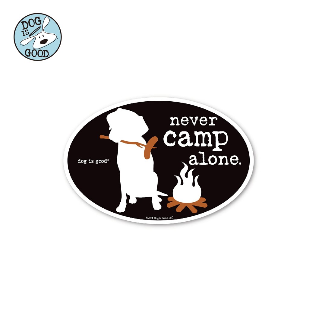 Dog is Good カーマグネット ネヴァーキャンプアローン