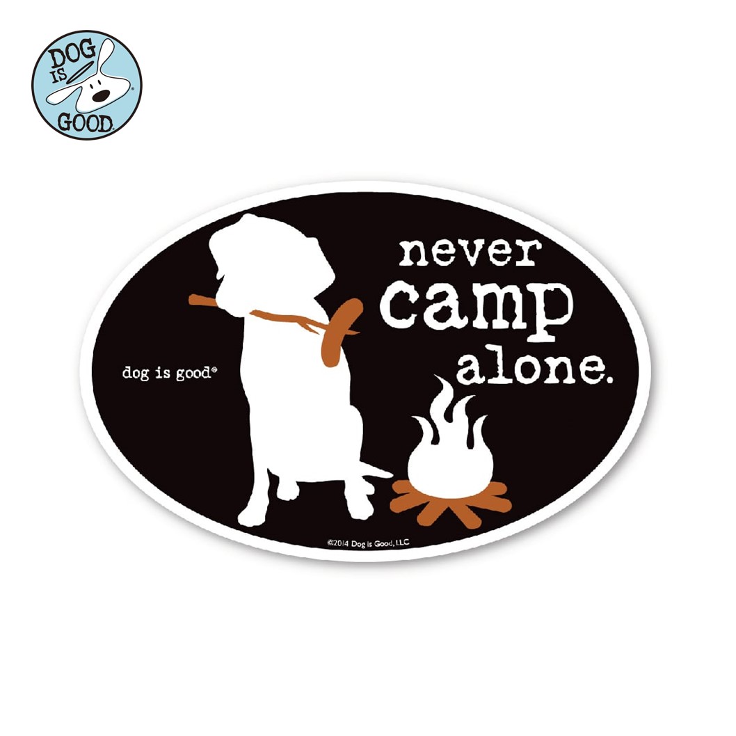 Dog is Good カーマグネット ネヴァーキャンプアローン