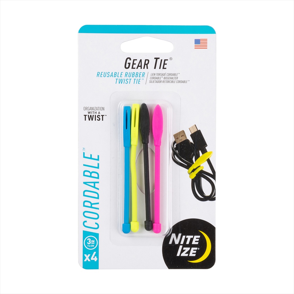 NITE IZE　ギアータイ　コード＆ツイスト　3インチ　4P　アソート