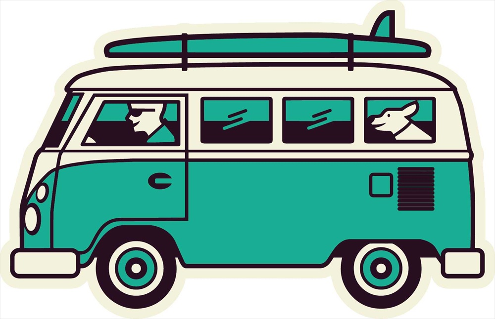 Sticker Pack  VWﾊﾞｽwithﾄﾞｯｸﾞ L