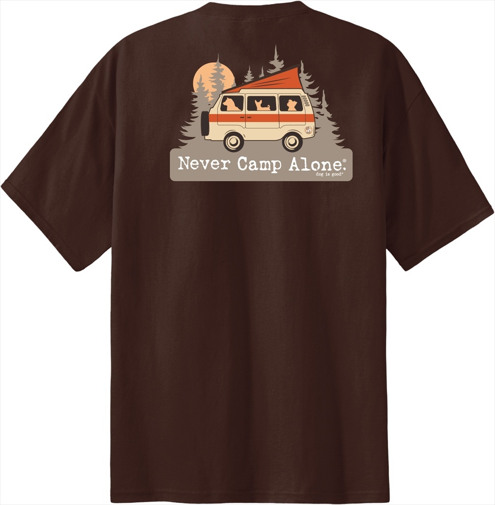 Dog is Good Ｔシャツ ネヴァーキャンプアローン ブラウン