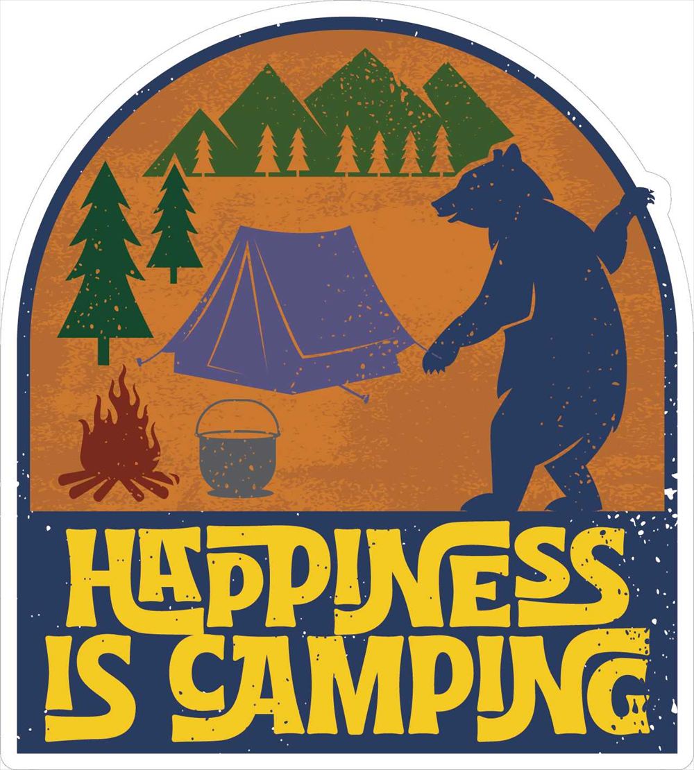 Sticker Pack ハピネスキャンピングベアー L