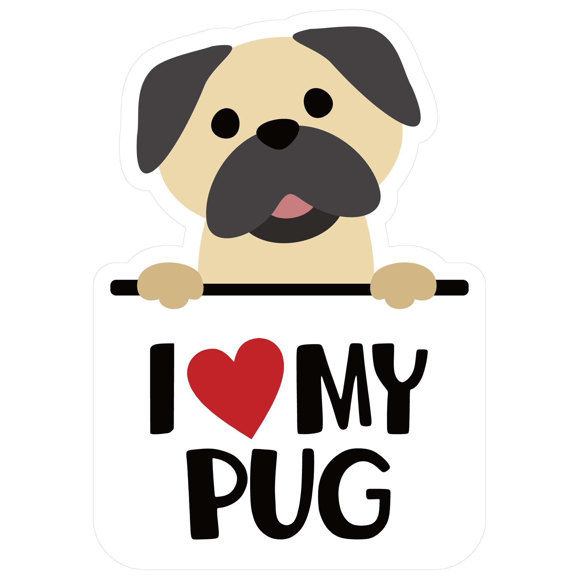 Sticker Pack アイラブパグ L