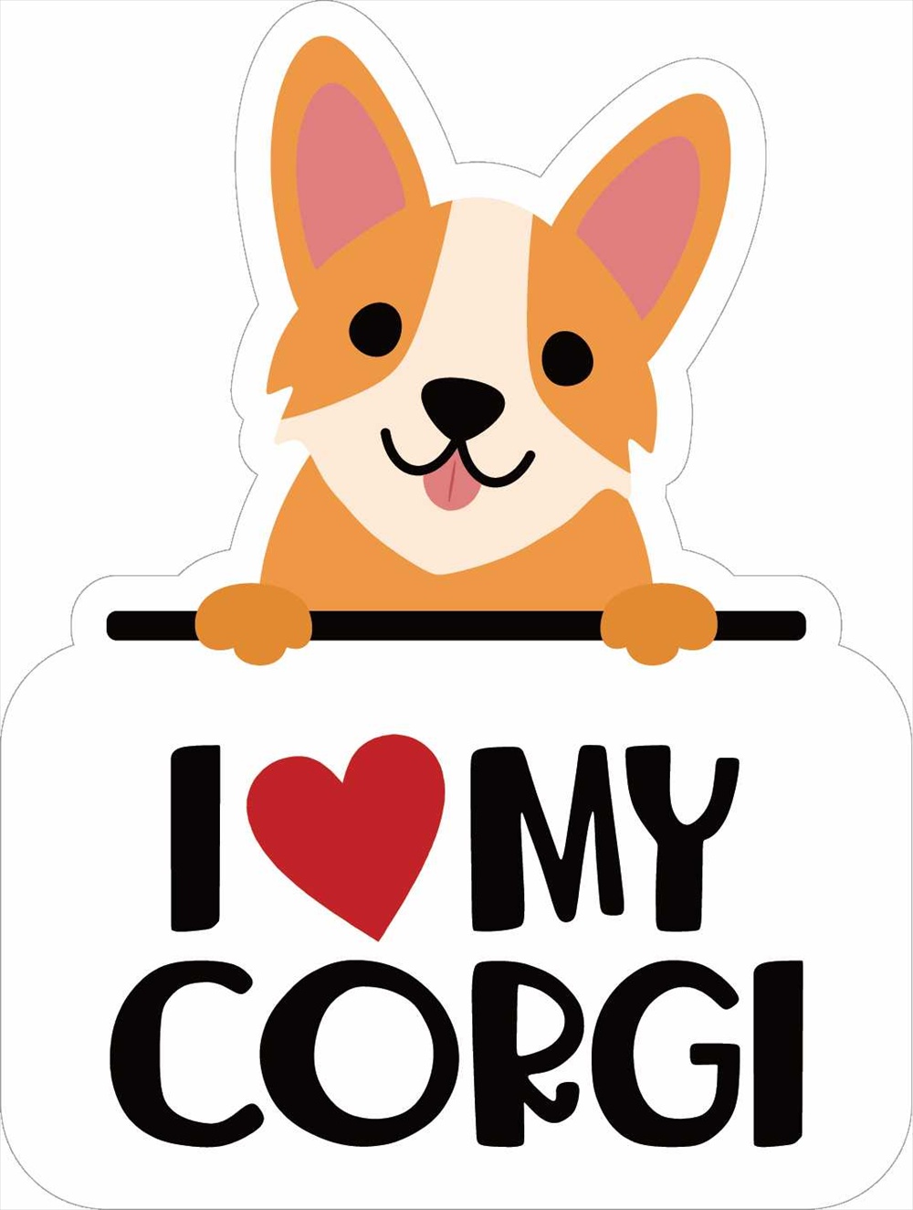 Sticker Pack アイラブコーギー L