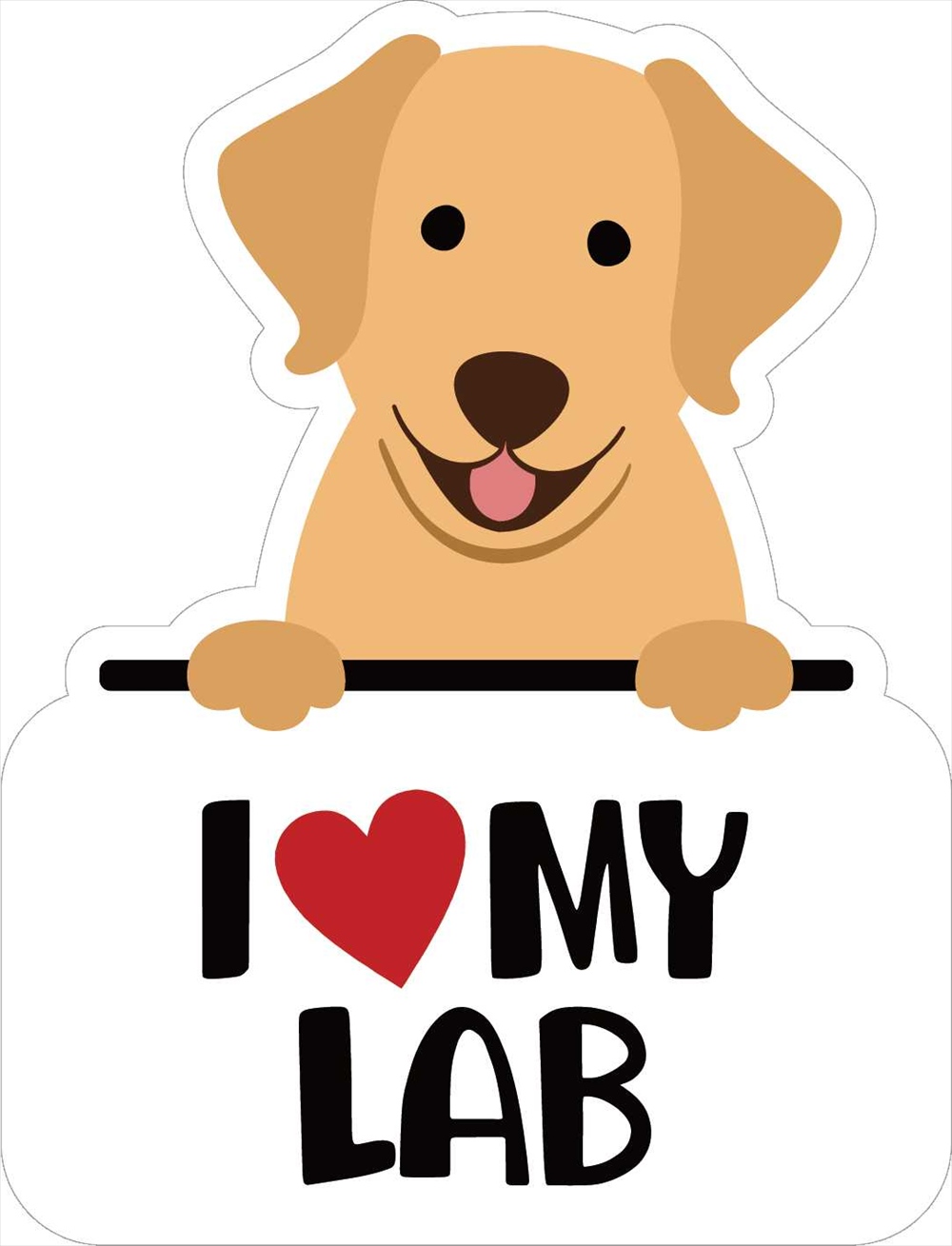Sticker Pack アイラブラブラドール イエロー L