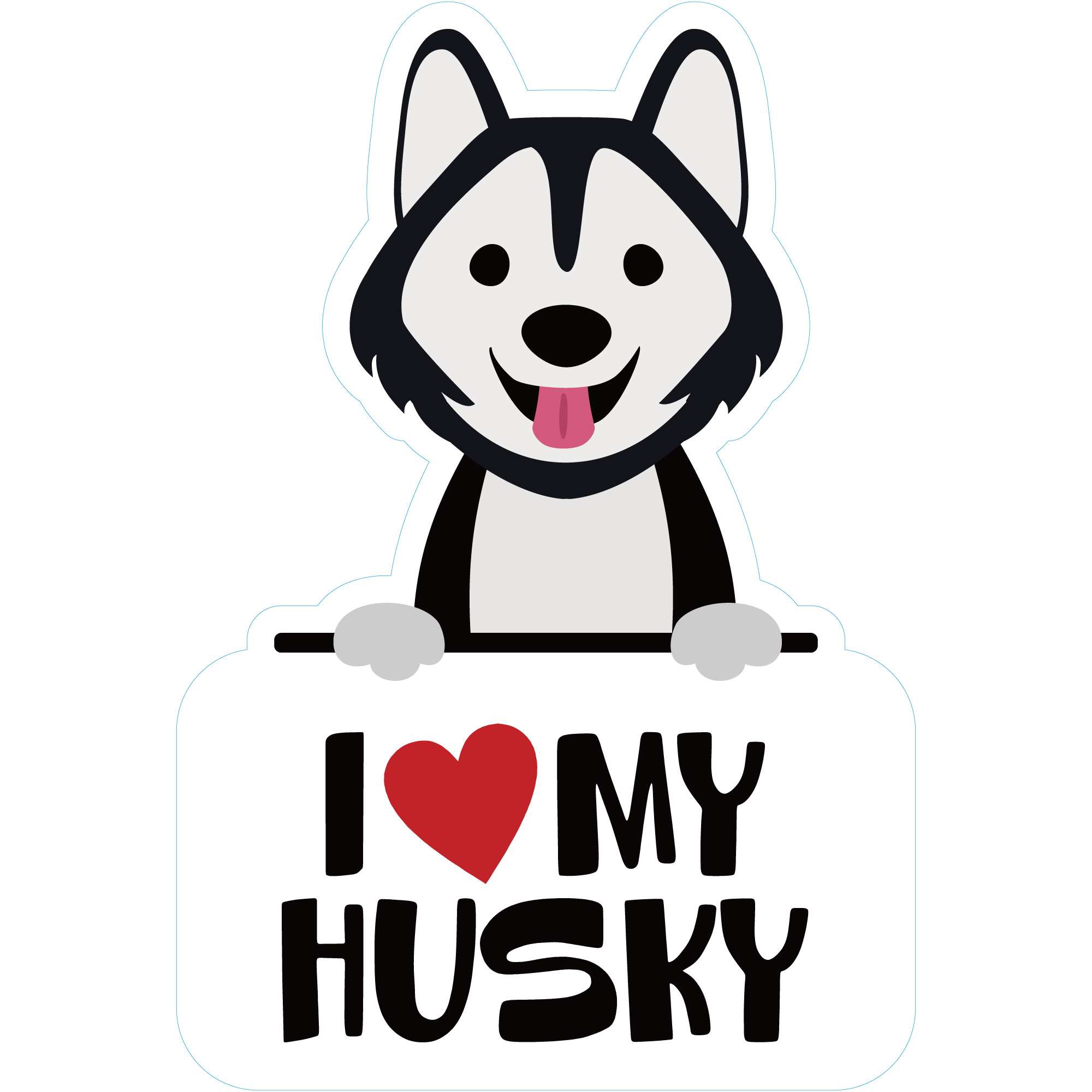Sticker Pack アイラブハスキー L