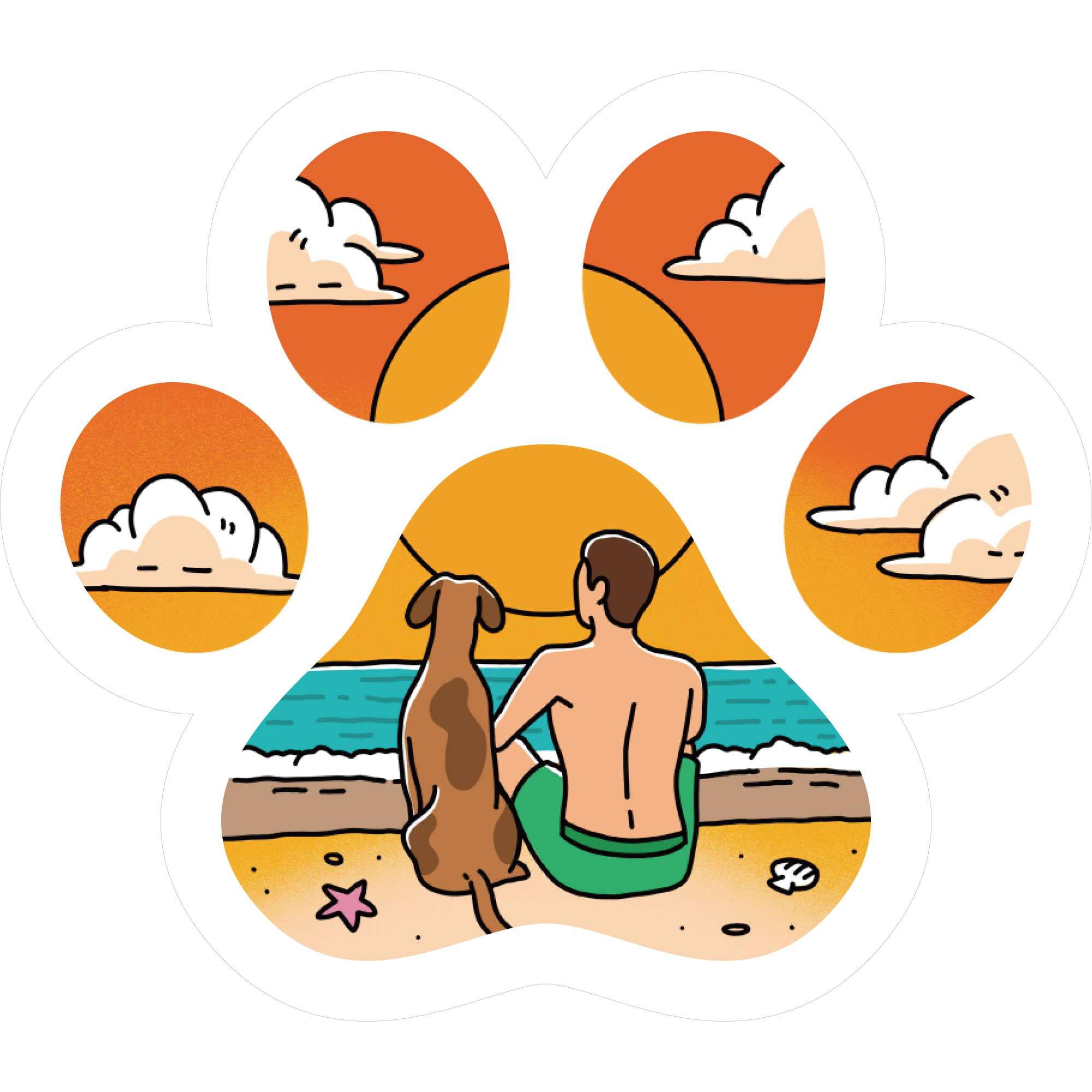 Sticker Pack ドッグパウビーチ L