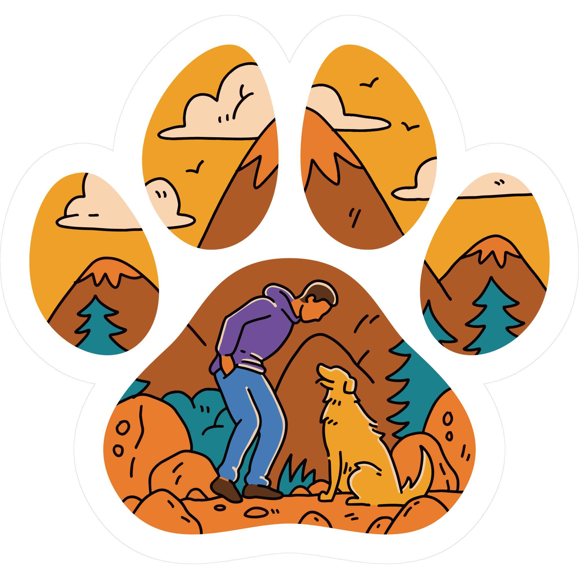 Sticker Pack ドッグパウマウンテン L