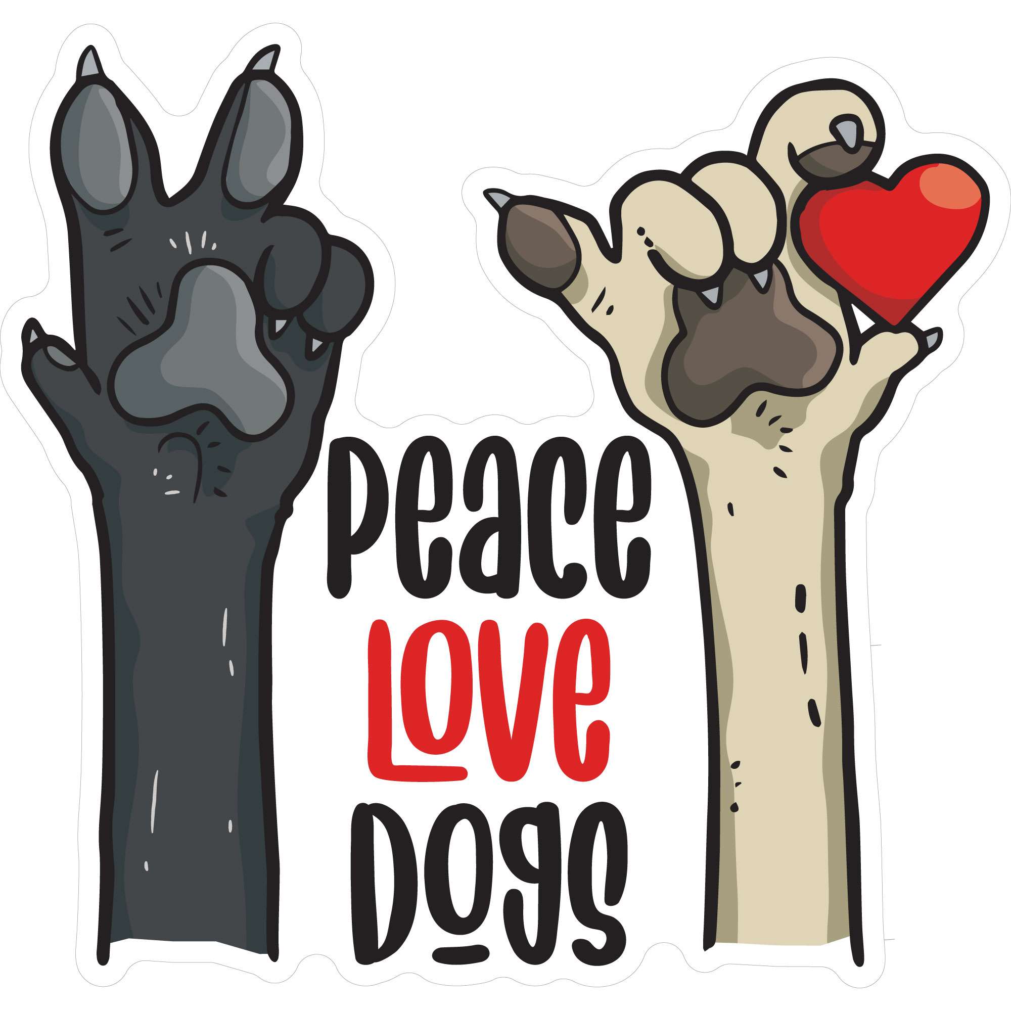 Sticker Pack ピースラブドッグ L