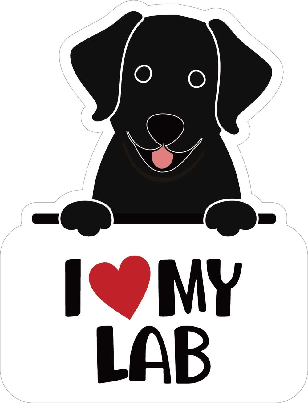 Sticker Pack アイラブラブラドール ブラック L