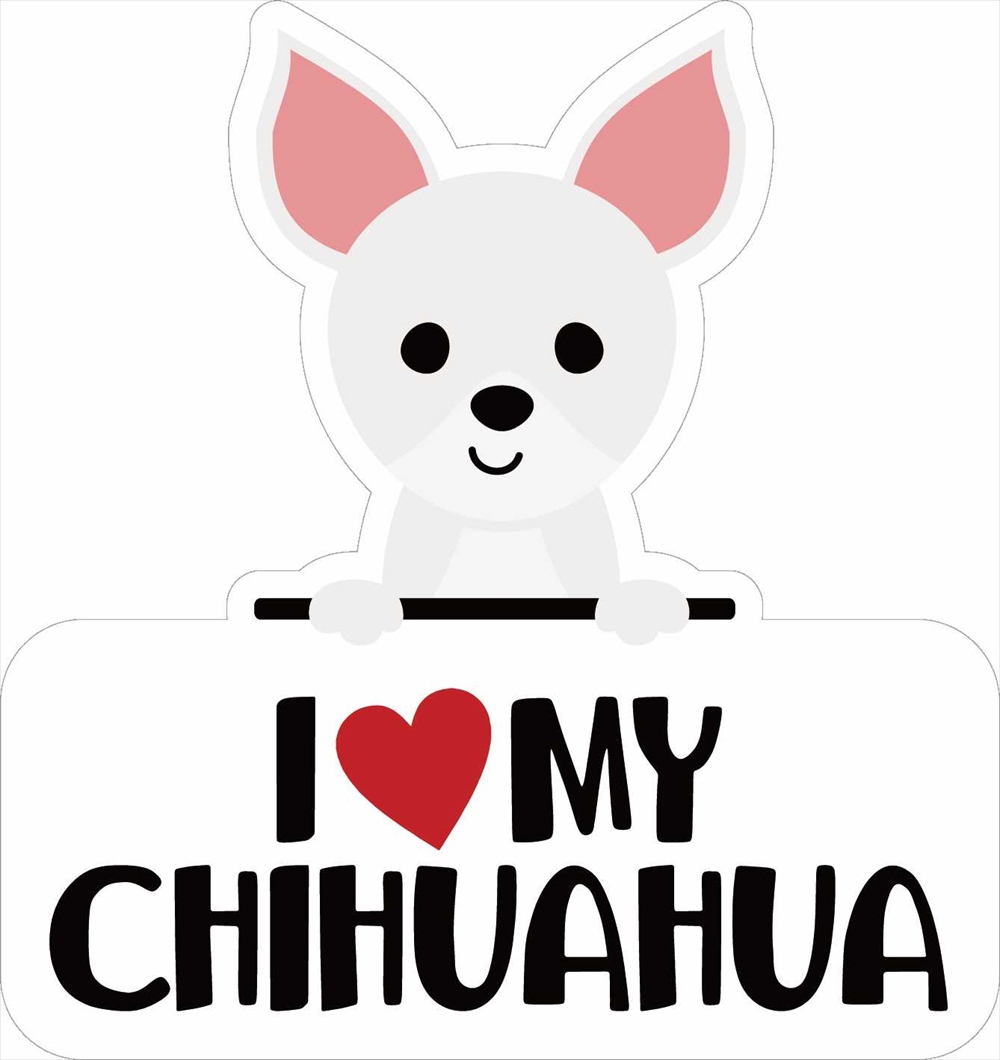 Sticker Pack アイラブチワワ ホワイト L