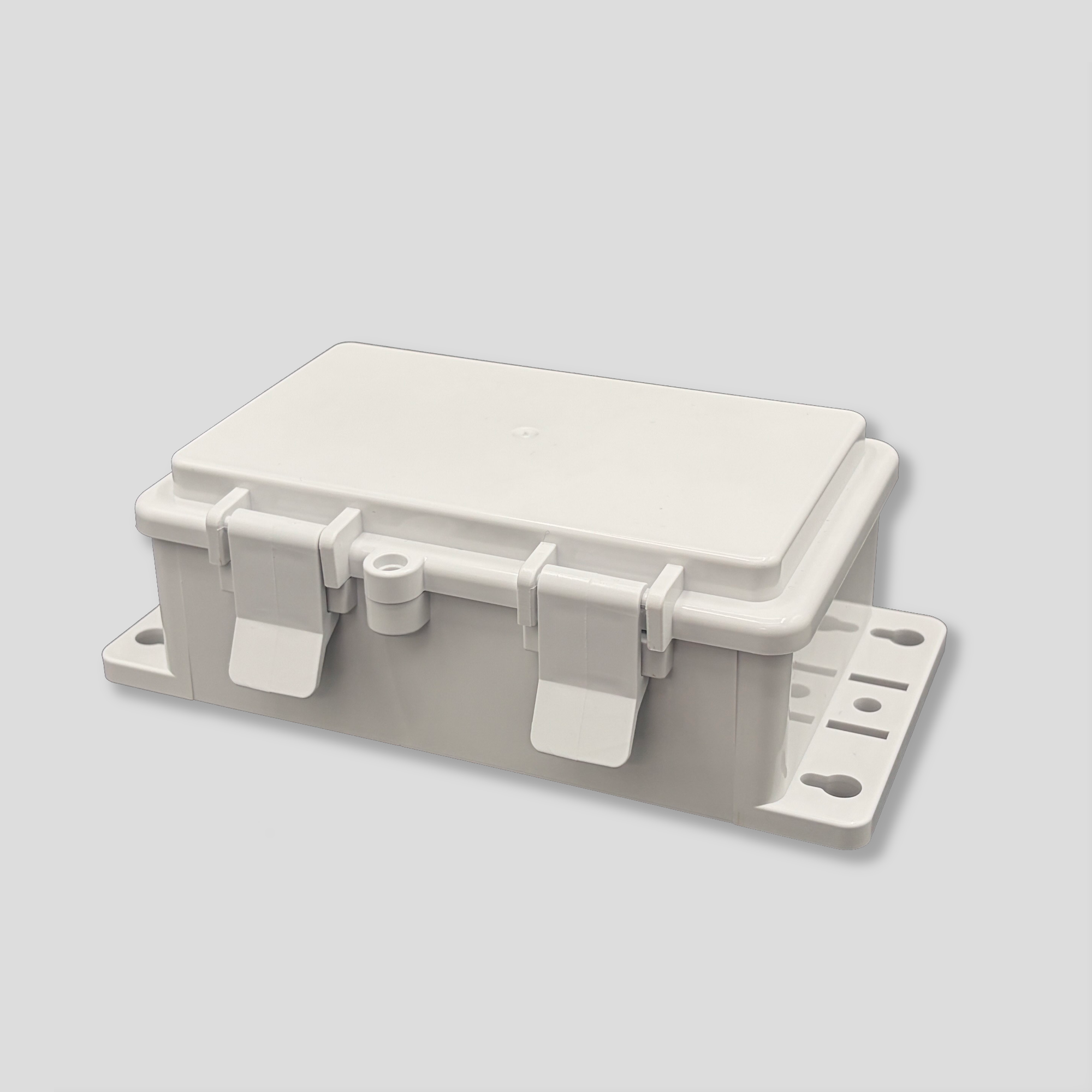 フランジ・ラッチ付き防水ボックス中 ホワイト