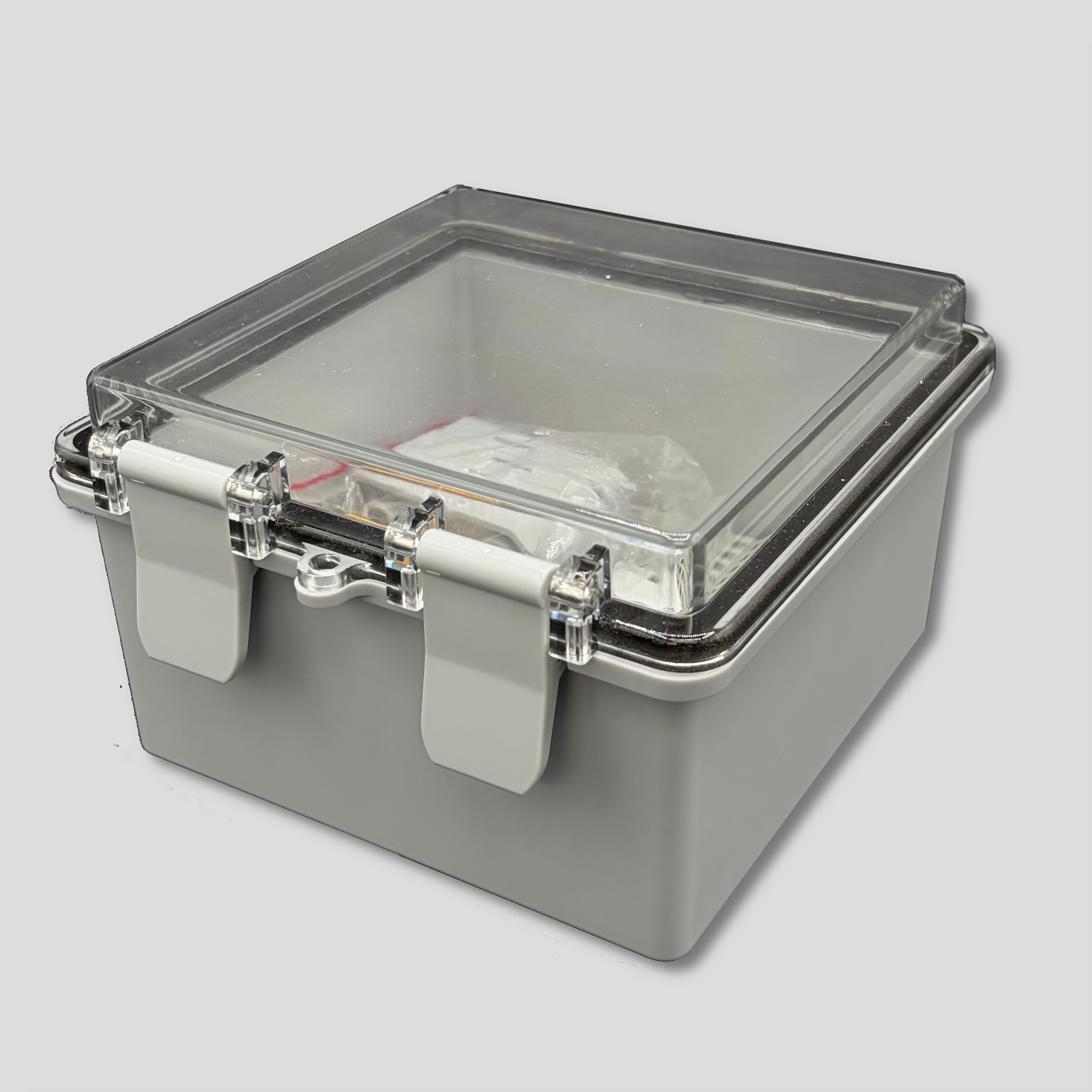 ラッチ付き防水クリアボックス