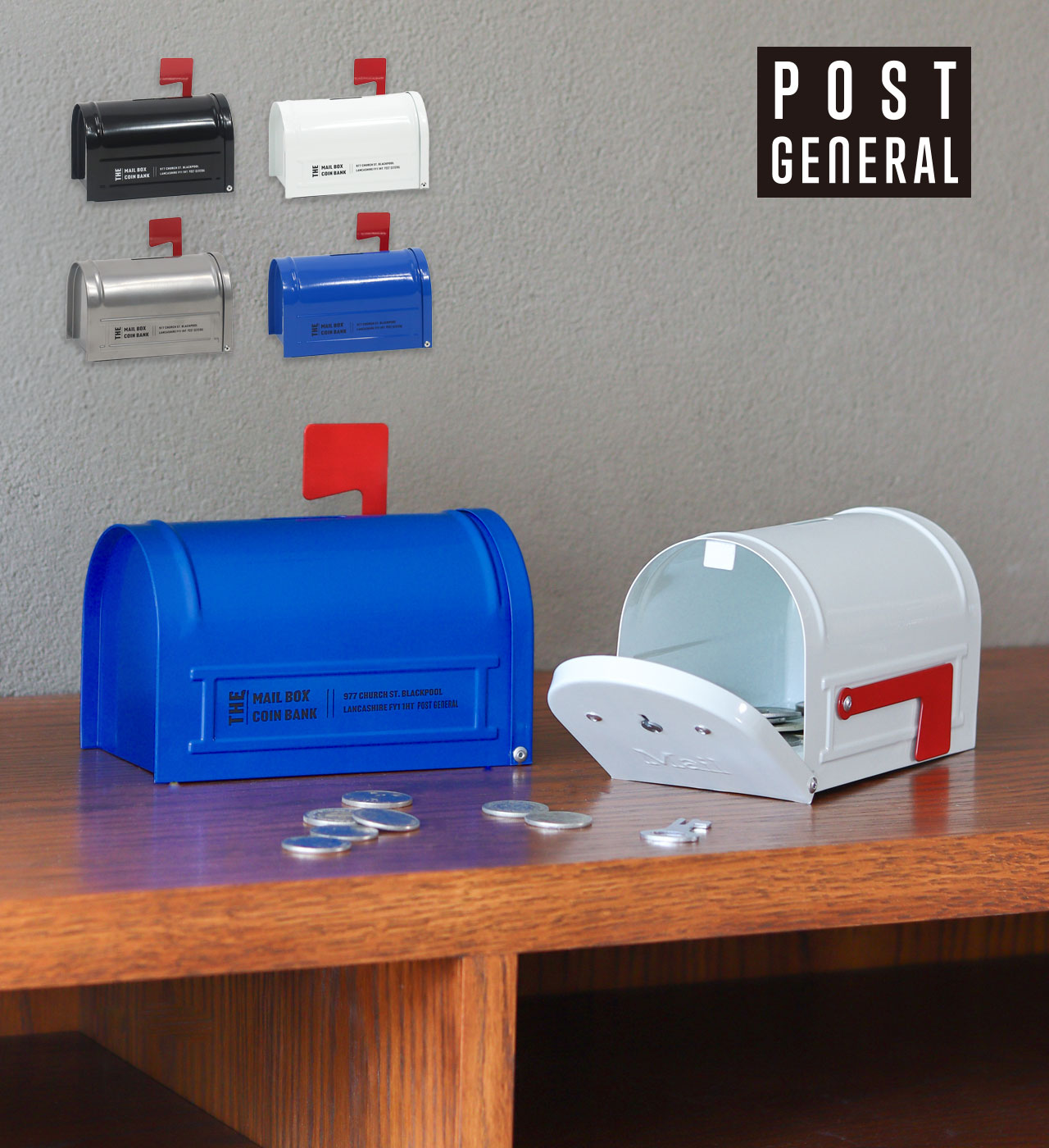 メールボックス コインバンク (4カラー) POST GENERAL / ポストジェネラル MAIL BOX COIN BANK