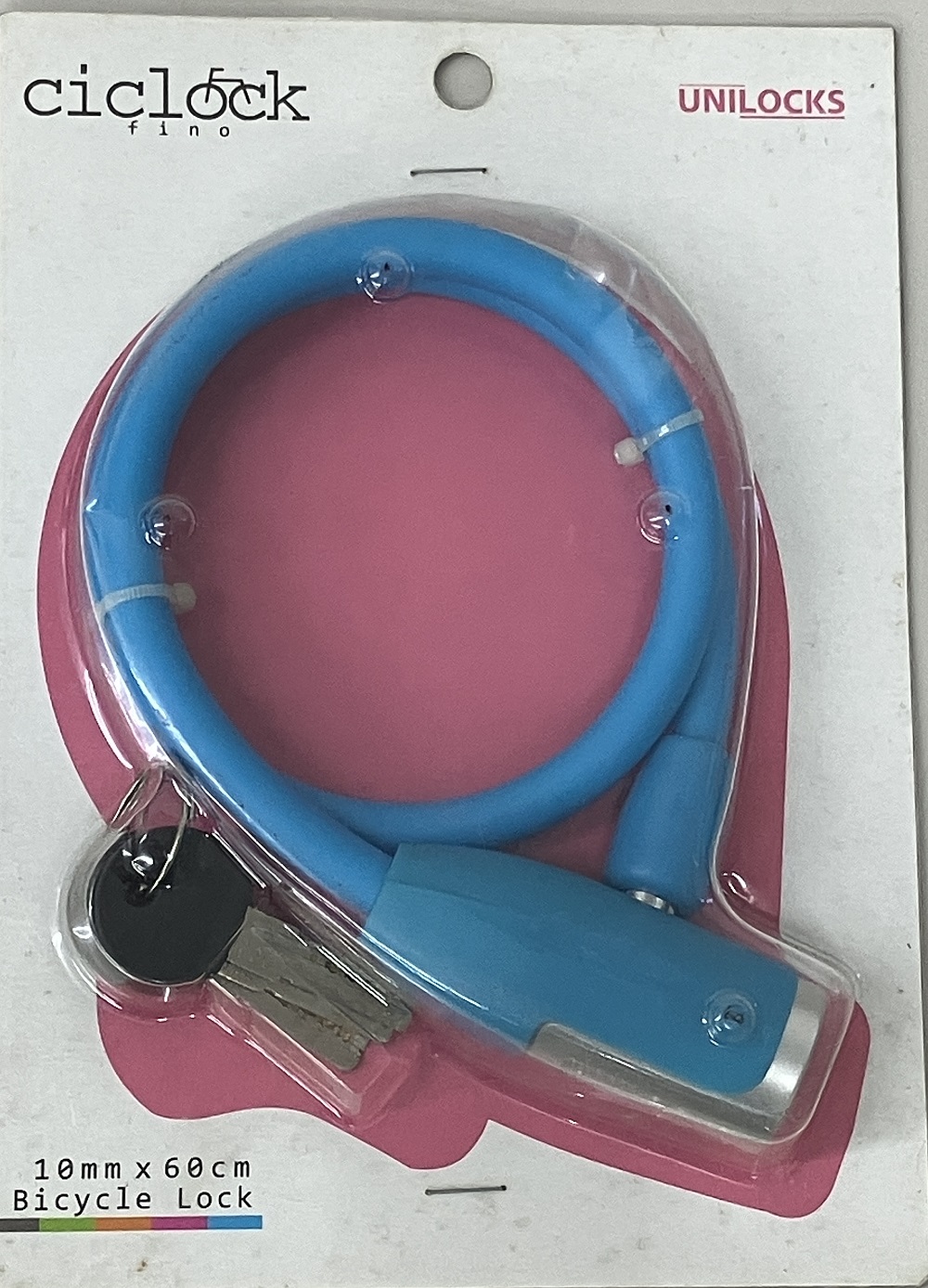 自転車用ワイヤー錠　Φ10ｍｍｘ600ｍｍ　Ｊ－１ＳＤ１０－６０　ブルー