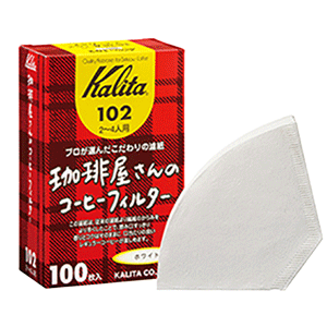カリタ　珈琲屋さんのコーヒーフィルター　102　2～4人用　100枚入り　ホワイト
