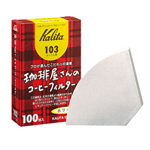 カリタ　珈琲屋さんのコーヒーフィルター　103　4～7人用　100枚入り　ホワイト