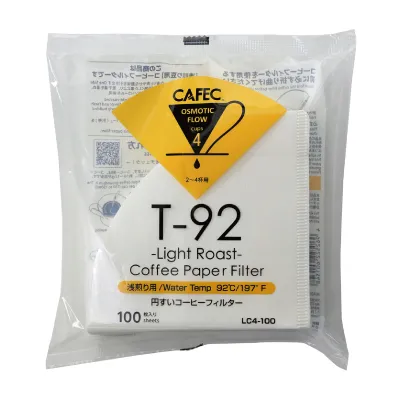 カフェック　 焙煎度別 円錐 ペーパーフィルター 　　LC4-100W 　2～4杯用 100枚入　ホワイト【 浅煎り用 】