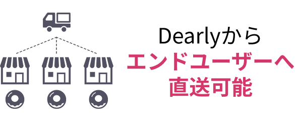 Dearlyからエンドユーザーへ直送可能