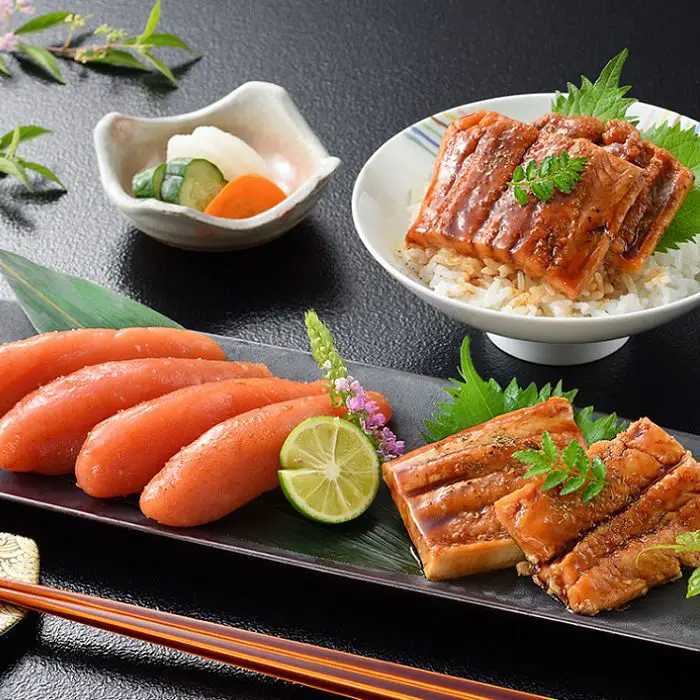 【夏限定】「下関　音」無着色辛子明太子と煮あなご炙り丼の具