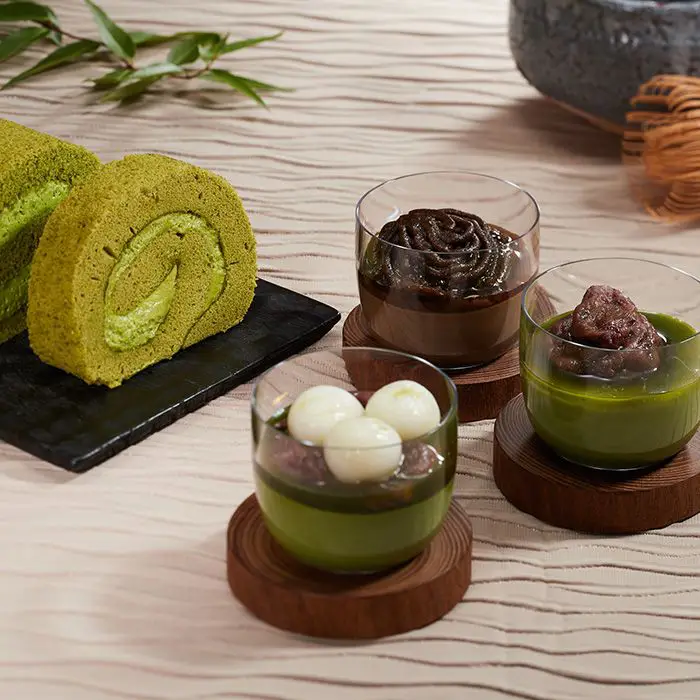 【冬季限定】京都・東山茶寮　宇治抹茶ロールケーキと宇治茶プリン３つの風味