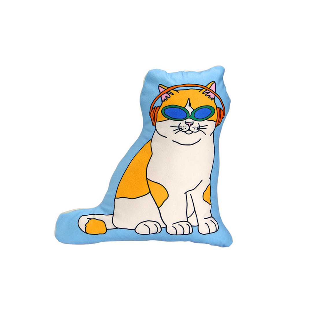 The Enjoy C&D Club Cushion "Cat/Blue"