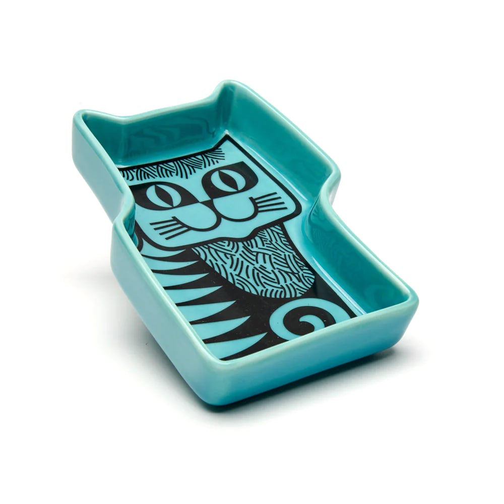 Hornsea Trinket Tray "Cat Teal"