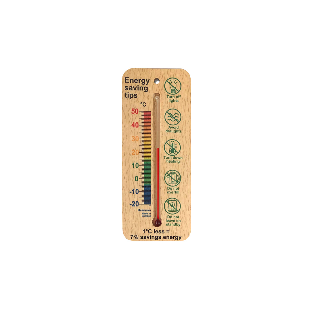 Wood Wall Thermometer 150mm Saving