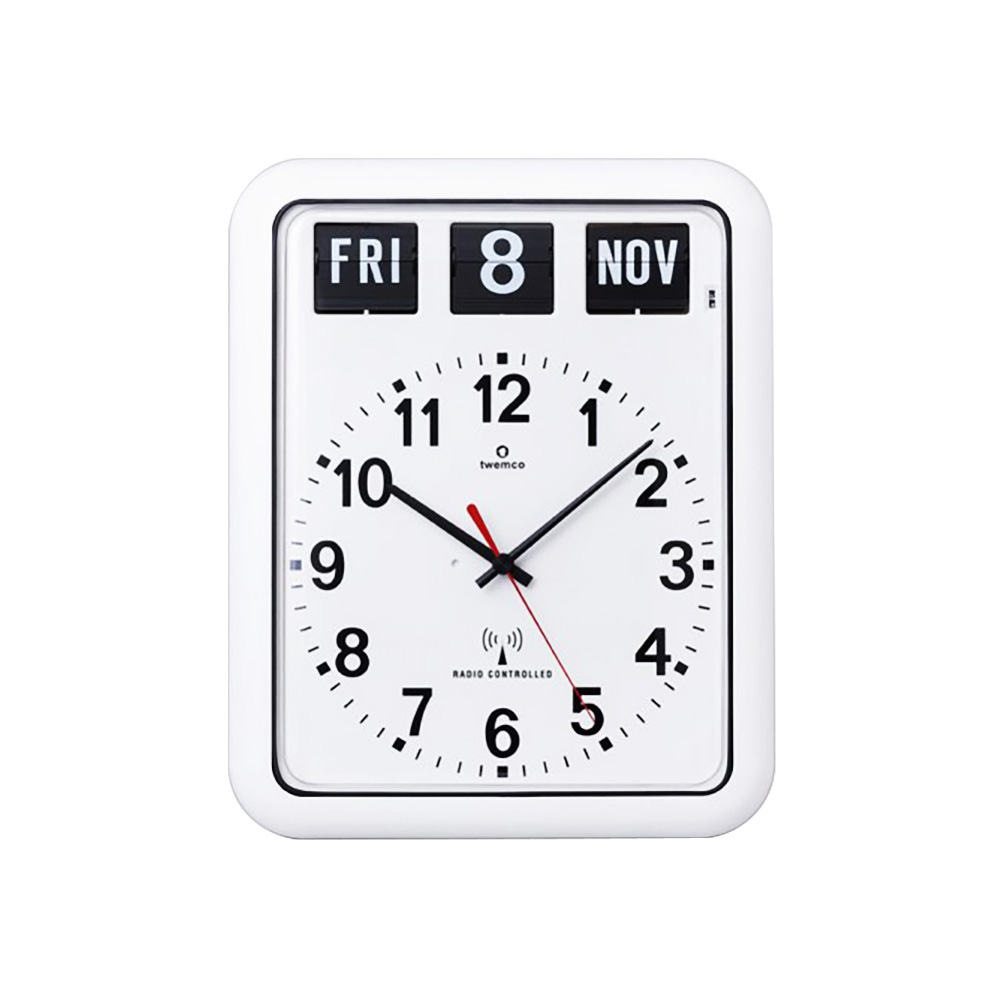 Twemco Radio Control Calendar Clock #RC-12A "White"