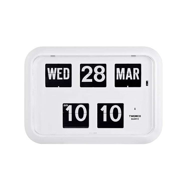 【お取り寄せ商品】Twemco Digital Calendar Clock #QD-35 "White"