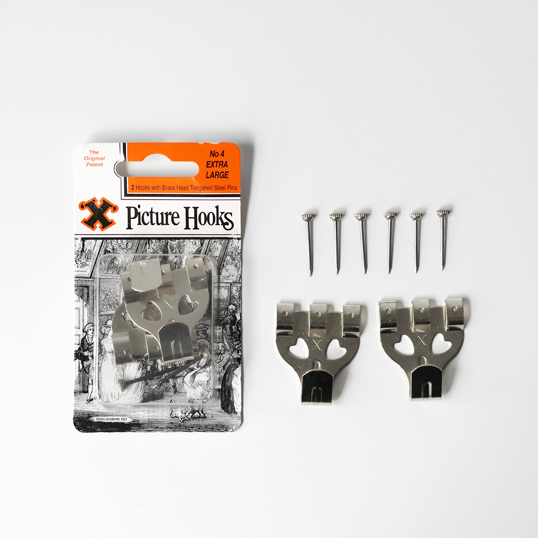 X Picture Hooks No4 set of 2 "Nickel"