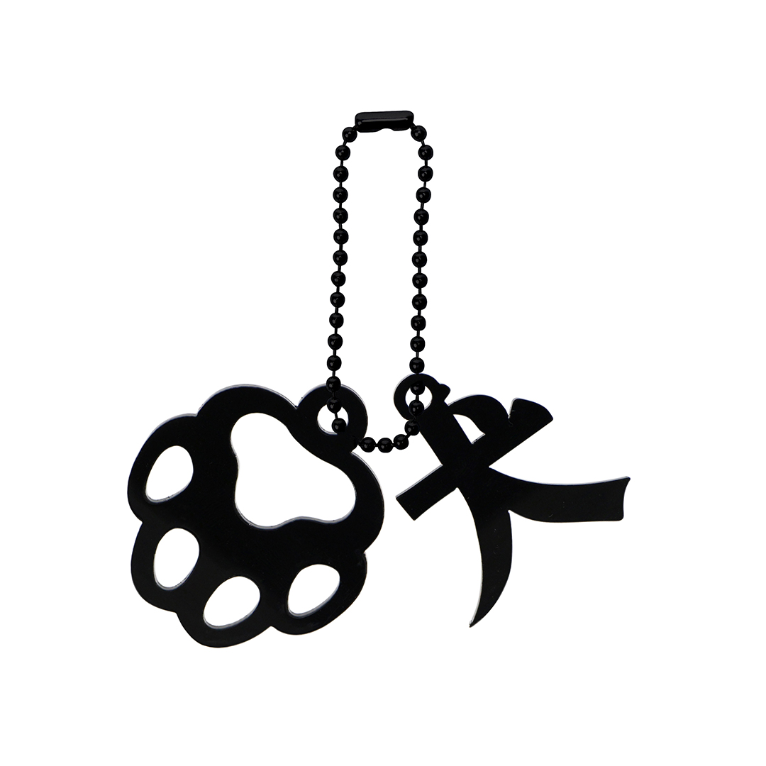 Acrylic Keyring 111 "Dog Paw / Black"